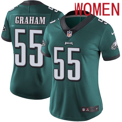 Women Philadelphia Eagles #55 Brandon Graham Nike Midnight Green Vapor Limited NFL Jersey->women nfl jersey->Women Jersey